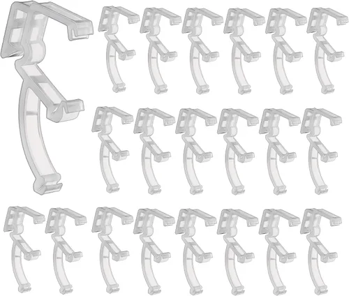 Vista 8 de Blulu 12 clips de cenefa transparentes de 2 pulgadas para ventana oculta, mini clips para persianas horizontales de madera o madera sintética