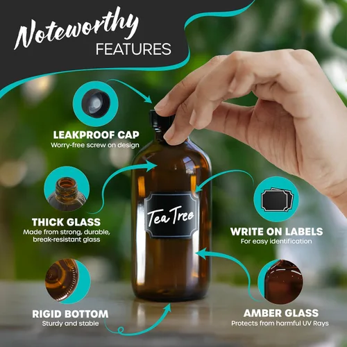Vista 3 de Nevlers Paquete de 12 botellas de vidrio ámbar Paquete de botellas