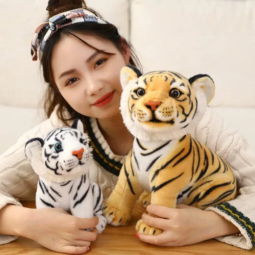 Vista 7 de GUDVES Tiger Tale Toys - Peluche de tigre blanco de 7.8 pulgadas, bonito y realista regalo para niños