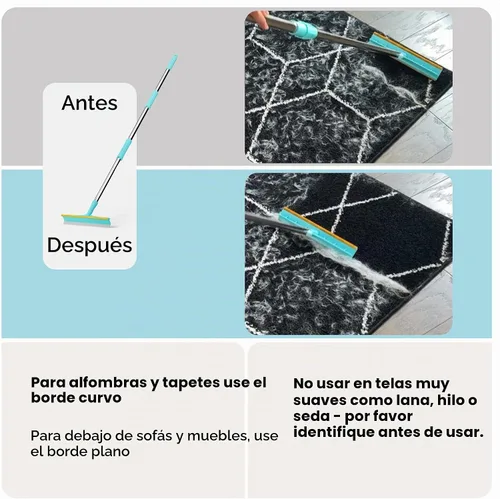 Vista 6 de Uproot Clean Rastrillo de alfombra Xtra para depilación de mascotas, mango