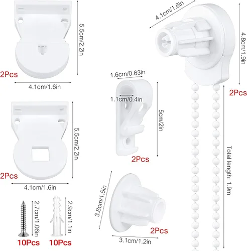 Vista 2 de SelfTek Juego de 2 accesorios de plástico para persianas enrollables de 0.98 pulgadas (0.984 in), kit de reparación de repuesto con 2 piezas S-afety