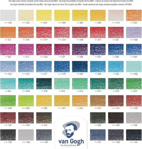 Vista 3 de Juego de lápices de 60 colores Van Gogh (carcasa metálica) (importación de Japón)
