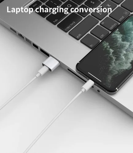 Vista 5 de zoyuzan Paquete de 3 adaptadores USB C a USB, convertidor de cable de carga tipo C hembra a USB macho para iPhone 11 12 Mini Pro Max Airpods iPad