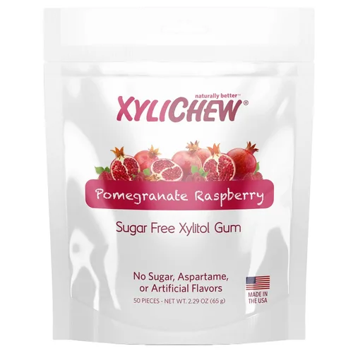 Vista 14 de Xylichew Goma de mascar 100% xilitol sin OMG, sin aspartamo, sin gluten y sin azúcar, cuidado bucal natural, alivia el mal aliento y la boca seca