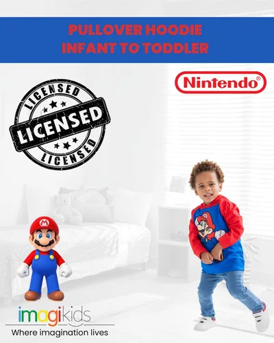 Vista 4 de SUPER MARIO Sudadera con capucha de forro polar de manga larga para bebésniños pequeños