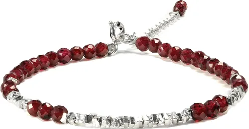 Vista 7 de Pulsera de cuentas de cristal natural de plata 925 hecha a mano. Joyería energética de piedras preciosas facetadas para mujeres, regalo