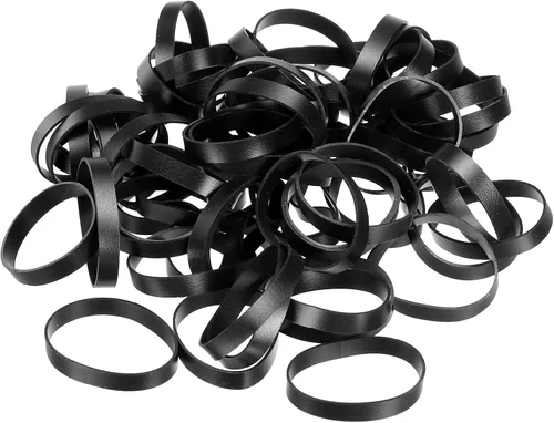Vista 7 de PATIKIL Bandas de goma de silicona, 100 unidades, antideslizantes, de 0.9 pulgadas, color negro plano, para envolver cables, envolturas de bolsas