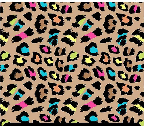 Vista 10 de HTV con estampado de animales (19.66 x 36 pulgadas) - Leopardo arcoíris