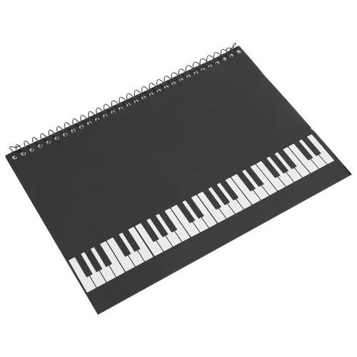 Vista 3 de RiToEasysports Stave Notebook, 50 Pages Musical Notation Staff Notebook Music Manuscript Writing Paper (Black Piano) Sheet Music Notebook Staff
