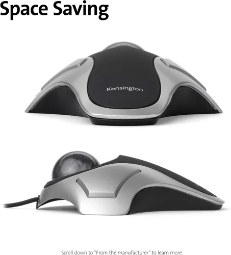 Vista 4 de Kensington Orbit Trackball Mouse (K64327F), color plateado y negro