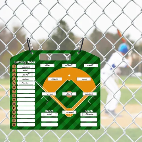Vista 3 de SRG Tablero magnético de alineación de béisbol para entrenador Tabla de alineación de béisbol para dugout Portapapeles de béisbol