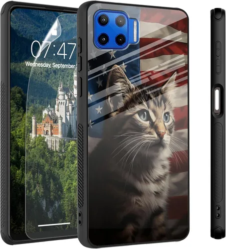Vista 26 de Funda para Motorola Moto Edge 2022, cubierta trasera de vidrio templado con protector de pantalla, protección a prueba de golpes para Motorola Moto