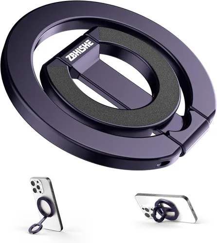 Vista 8 de Anillo magnético para teléfono MagSafe de doble cara con agarre magnético para teléfono, soporte de teléfono compatible con iPhone 17/16/15/14/13