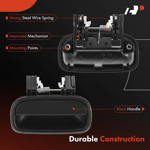 Vista 4 de A-Premium Manija de puerta exterior trasera izquierda del lado del conductor compatible con Toyota Tundra 2000-2003, Tundra 2004-2006 Extended Cab