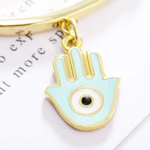 Vista 4 de MANVEN Hamsa - Broche de protección contra el mal de ojo, broche para pañales, regalo de cumpleaños