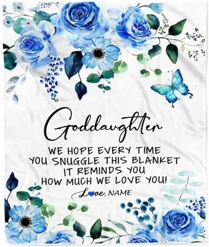 Vista 10 de Manta personalizada con texto en inglés «To My Godmother from Goddaughter Godson Thank You for Being My Godmother», para Día de la Madre