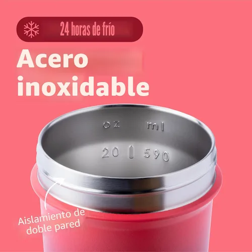 Vista 3 de BlenderBottle Sport Sleek - Botella agitadora de acero inoxidable, 25 onzas, sangría ombré