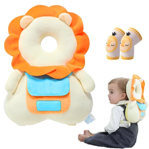 Vista 10 de Mochila protectora de cabeza para andador de bebé, mochila ajustable para protección de cabeza de bebé (estilo R)