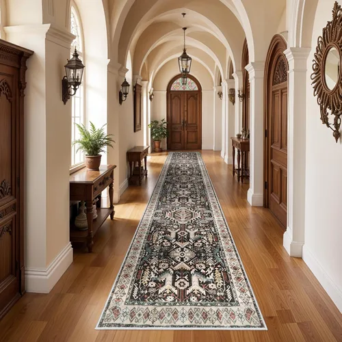 Vista 69 de Alfombra lavable para entrada de 2x3 pies - Alfombra pequeña de entrada vintage desgastada oriental antideslizante que no suelta pelusa, suave