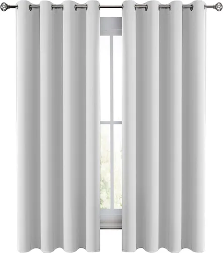 Vista 31 de LUX Décor - Juego de 2 paneles de cortinas opacas de alta calidad de 63 pulgadas de largo, cortinas de oscurecimiento de habitación con aislamiento