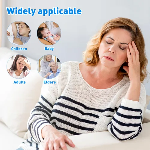 Vista 5 de Ipetboom Termómetro oral de vidrio - 1 unidad, indicador de fiebre de lectura rápida para adultos, clínica gratuita, axilas, escala única, azul