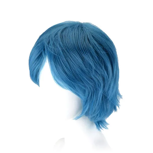 Vista 2 de GOOACTION 11.8 in mujeres corto anime natural recto azul peluca con flequillo para marinero mercurio Halloween Cosplay sintético pelucas de pelo