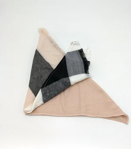 Vista 4 de Wander Agio - Bufanda envolvente con diseño a cuadros o triangular para mujer, cálida y larga, de punto, sensación de cachemira, chal