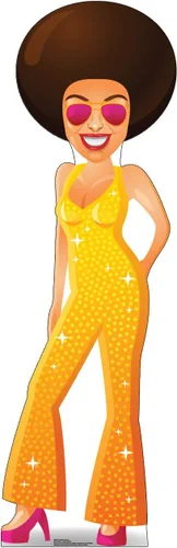 Vista 7 de Cartones impresos que se mantienen parados y con diseños a tamaño real, talla única Pareja de baile de los 70