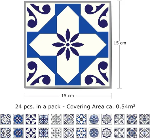 Vista 5 de WALPLUS 24 calcomanías de vinilo para salpicaduras de 6 pulgadas, pintura extraíble, impermeable, autoadhesivas, vinilo para el hogar, cocina, baño