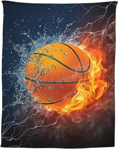 Vista 14 de YISUMEI Manta de béisbol impresa en 3D, 60 x 80 pulgadas, bola blanca chocar en agua y fuego, ideal para decoración del hogar con temática deportiva