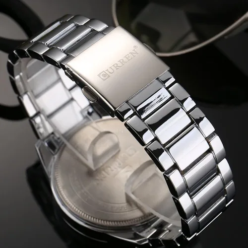Vista 7 de CURREN Original 8274 - Reloj de pulsera de cuarzo para hombre, resistente al agua, correa de acero inoxidable