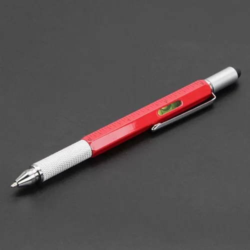 Vista 2 de Multifunctional Pen Multitool Pen Ballpoint Pen Screwdriver Ruler Level Metal Compact Design Retractable Writing Tip Suitable for