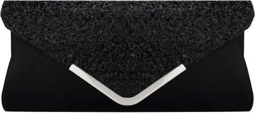 Vista 2 de Bolso de noche con lentejuelas con purpurina para mujer, bolso de mano para fiesta nupcial