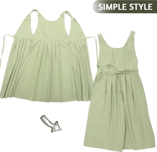 Vista 6 de FOMIYES Vestido de delantal de cocina, delantal para hornear verde, Pinafore Cafetería, Tienda de jardinería para mujeres y niñas