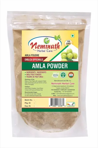 Vista 2 de 1 paquete combinado completo para el cuidado del cabello, 4 unidades (4 x 100 gms) 14.11 oz (amla, aritha, shikakai, bhringraj polvo combo Pack)
