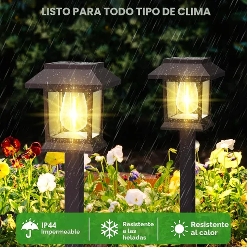 Vista 3 de Benany Luces solares para exteriores, paquete de 12 luces solares impermeables para caminos, iluminación de paisaje para camino, pasarela, césped