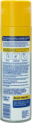 Vista 3 de Zep Limpiador y pulidor de acero inoxidable - 14 oz (caja de 12) ZUSSTL14 - Protege superficies metálicas de huellas dactilares, suciedad y manchas