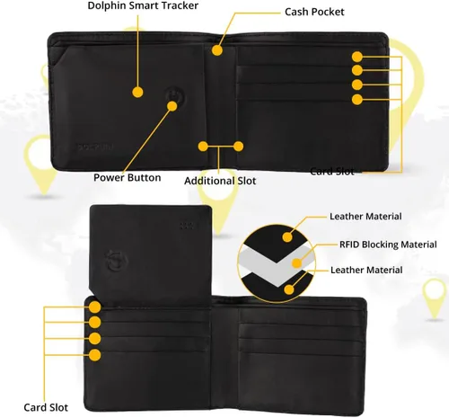 Vista 8 de tag8 Rastreador de billetera inteligente Dolphin, Negro -, Cartera Rfid