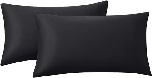 Vista 21 de RainRoad Fundas de Almohadas Decorativas Negras Juego de 2 de Terciopelo Suave 18x18 Pulgadas para Sofá Cama (Negro, 18" x 18"(Paquete de 2))