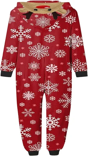 Vista 5 de OAKFashion Pijamas de Navidad para la familia, pijamas de Navidad suaves a juego, conjuntos de ropa de dormir para parejas, niños y bebés