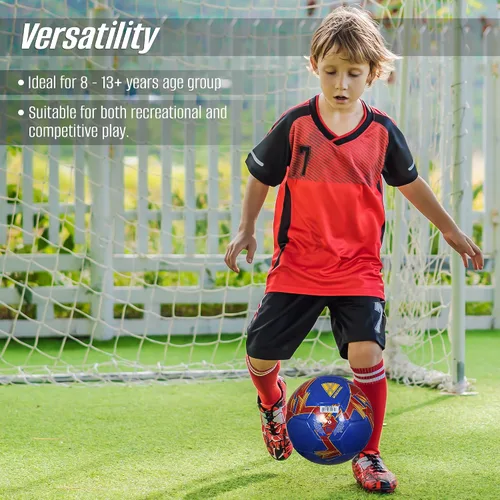 Vista 5 de Vizari Balón de fútbol para jóvenes y adultos, pelota de tela de 2 capas para mayor durabilidad y comodidad, pelota elevada sintética brillante