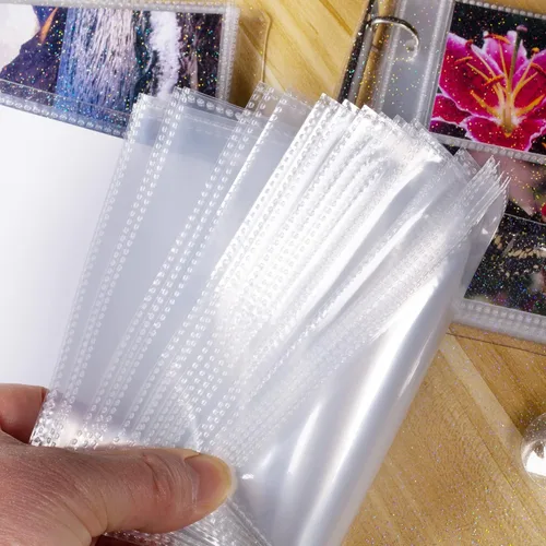 Vista 3 de Ancicraft Fundas para álbumes de fotos de 4 x 6 pulgadas, 50 tarjetas postales, paquete de 2 con agujero (páginas de repuesto para 4 x 6 pulgadas)