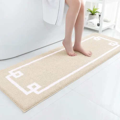Vista 13 de HOMEIDEAS Alfombra de baño, suave y absorbente de agua, alfombra de microfibra de felpa esponjosa antideslizante para bañera y ducha