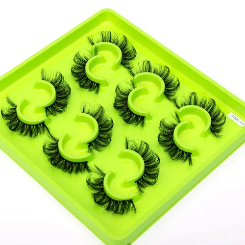 Vista 13 de Paquete de 6 pares de pestañas postizas esponjosas de imitación natural de visón sintético 3D (3DQG-115)