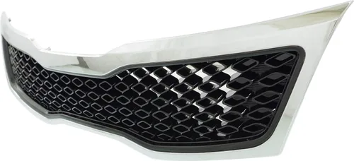 Vista 2 de Compatible con 11-13 Optima Korea - Parrilla frontal incorporada en negro con moldura cromada