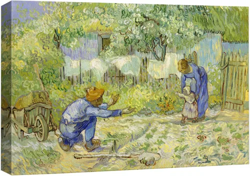 Vista 40 de Van Gogh - Lienzo con diseño giclée de olivos con cielo amarillo y sol, arte de pared de galería, estirado y enmarcado, listo para colgar, 24 x 36