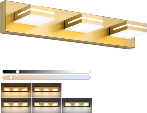 Vista 21 de SineRise - Lámparas LED modernas para tocador de baño (4 luces, 30 pulgadas) (5CCT, regulables), lámparas modernas de pared para baño de acrílico