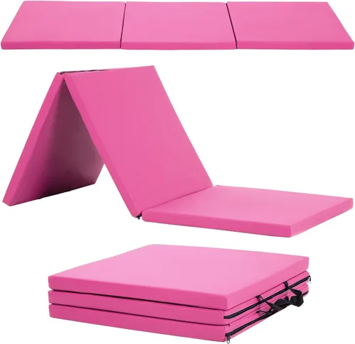 Vista 17 de Gymnastics Tumbling Mat Portable Gymnastics Mat Foldable Tumbling Mat 2ft W 6ft L/4ft W 6ft L/4ft W 8ft L/4ft W 10ft Exercise Mat Yoga Mat with