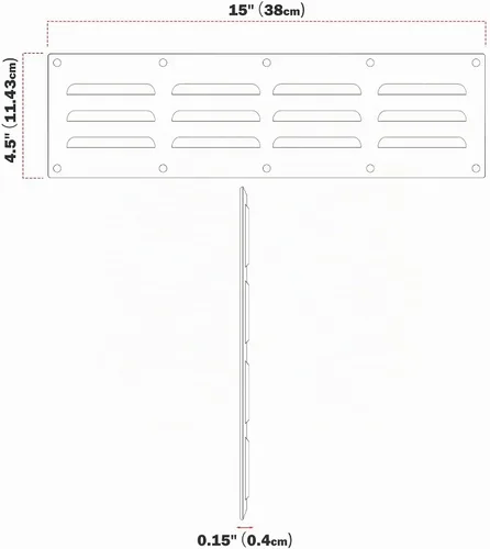 Vista 3 de Stanbroil - Panel de ventilación de acero inoxidable para accesorio de parrilla, 15" x 4-1/2