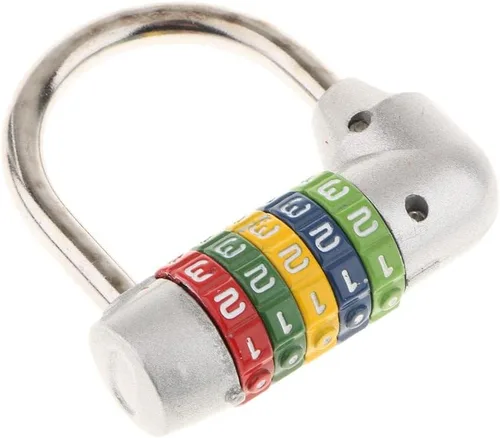 Vista 2 de 5 Dial Digit Combination Number Padlock Luggage Bag Travel Luggage Pad Lock, 4 Assorted
